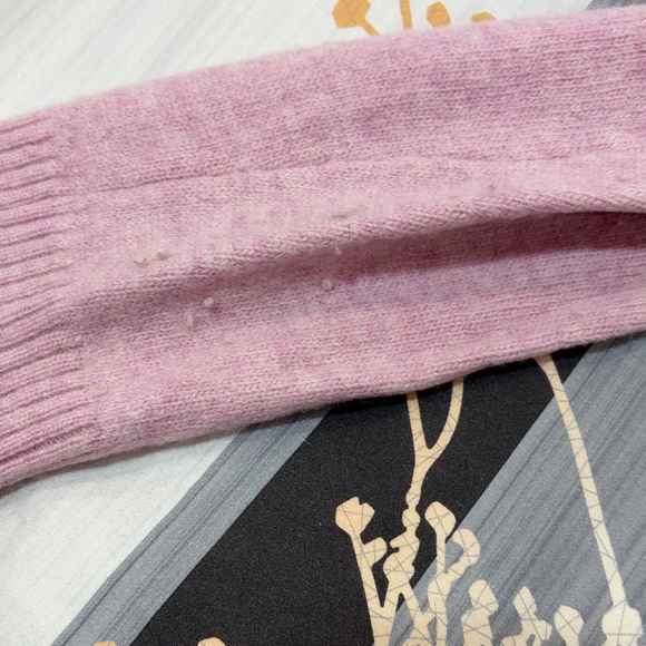 Ganni Pink and Yellow Graphic Crew Neck wool Sweater - Picture 8 of 8